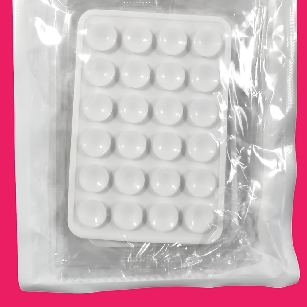 Silicone Double-Sided Suction Phone Case Strong Grip Pads 3 Pack - White